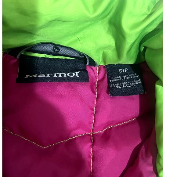 Marmot Puffer Jacket Womens Green Goose Down Fill Zip Coat Size Small * See Desc - Picture 2 of 8
